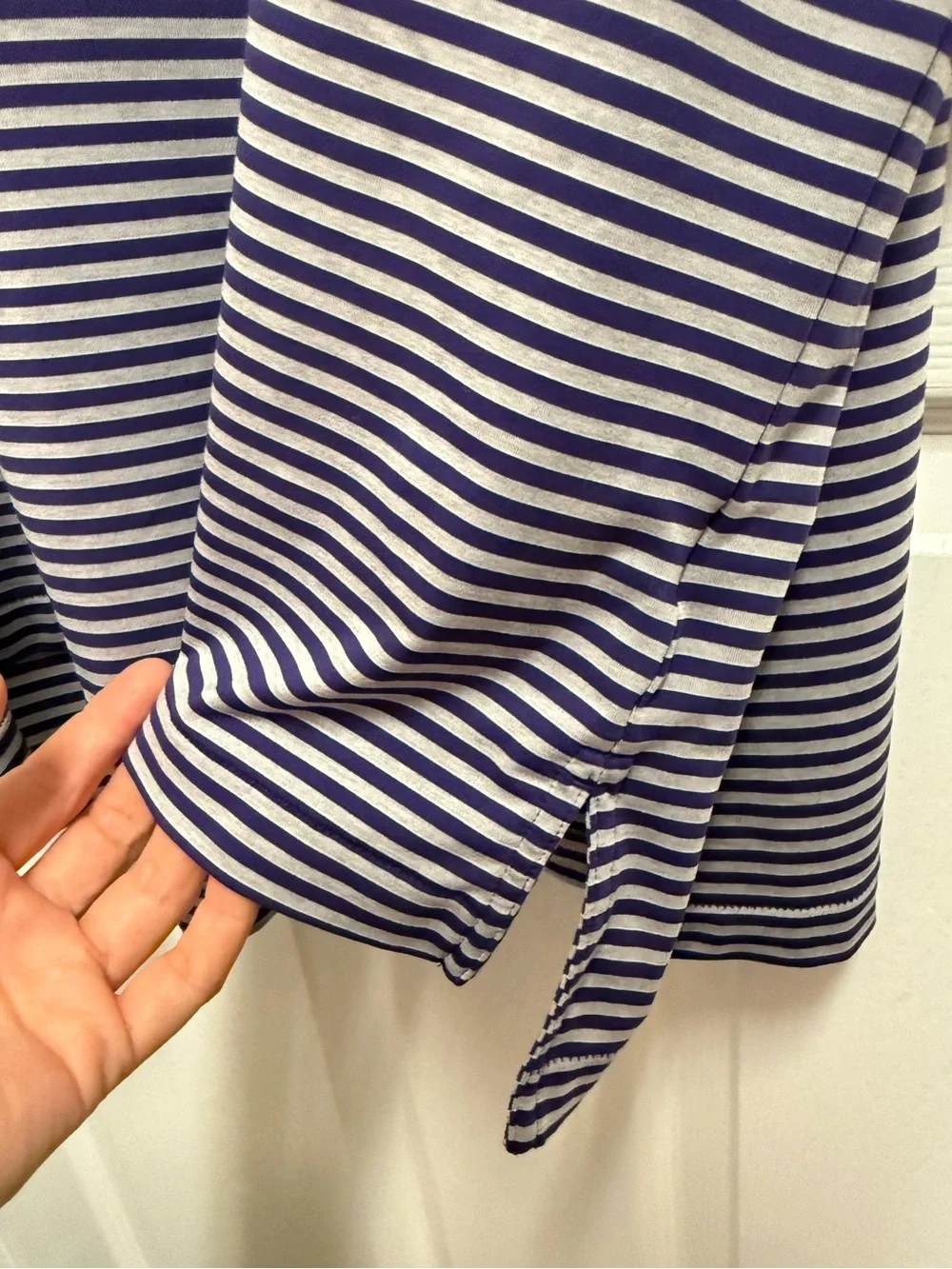 Peter Millar Purple and Grey Striped TCU Polo